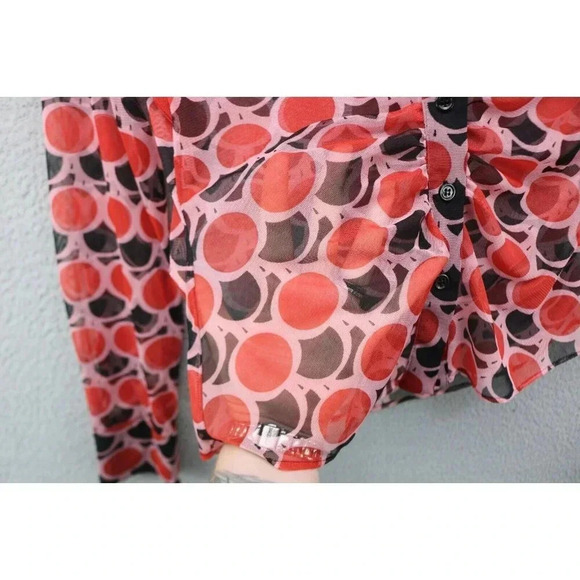 Zara Sheer Button Down Blouse-Size Small - Picture 3 of 6